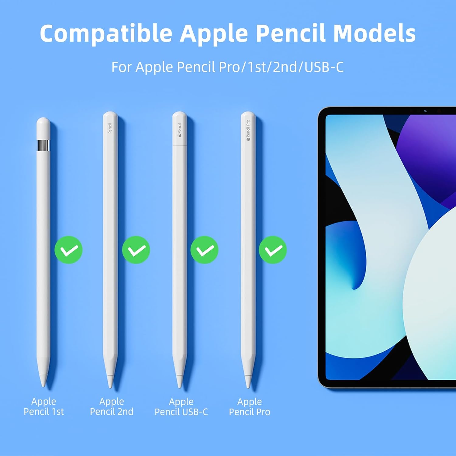 for Apple Pencil Tips Replacement,Compatible with Apple Pencil Pro/1st Generation/ 2nd Generation/USB-C (4 Pack)