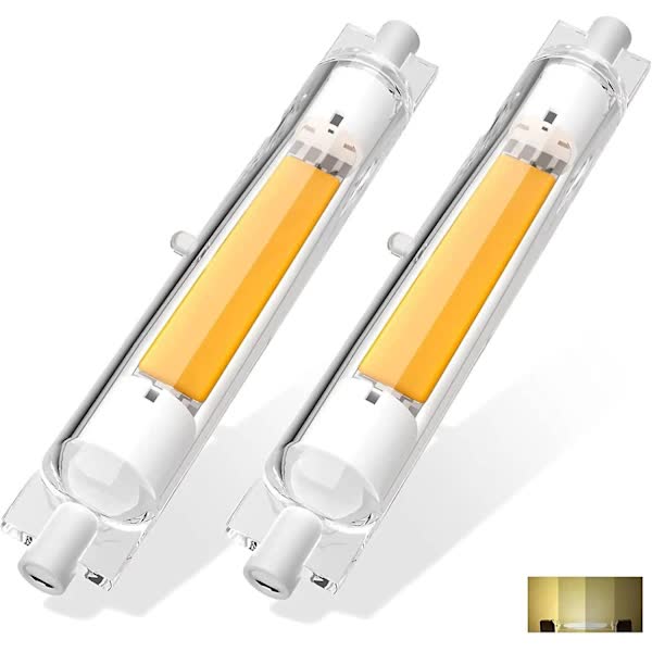 2 Pcs R7s 118mm 30W Dimmable LED Bulb Warm White 3000K Flicker Free
