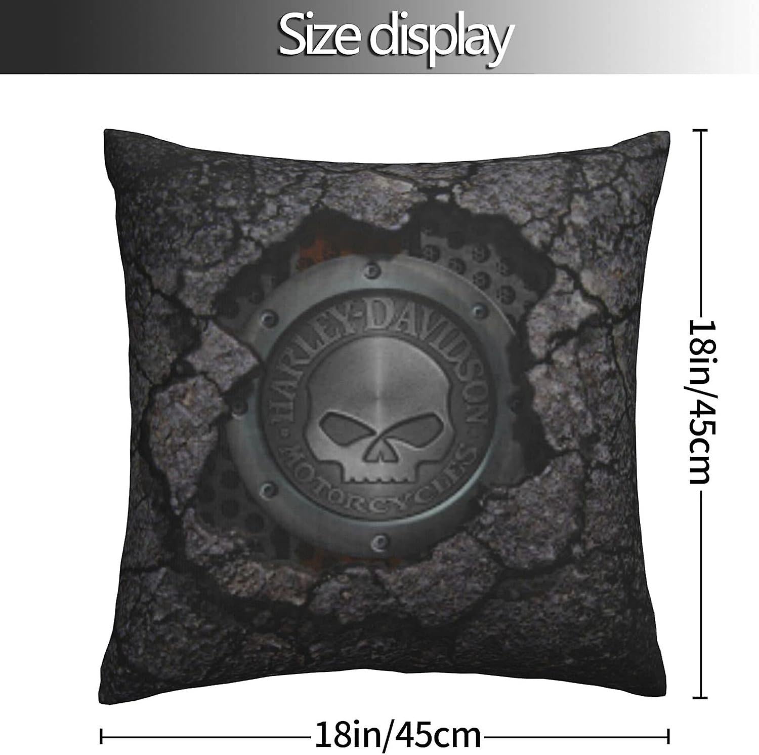 Harley Davidson Decorative Pillowcase H-400 Soft Warm Cover Compatible with Bed Sofa Outdoor Cushions
