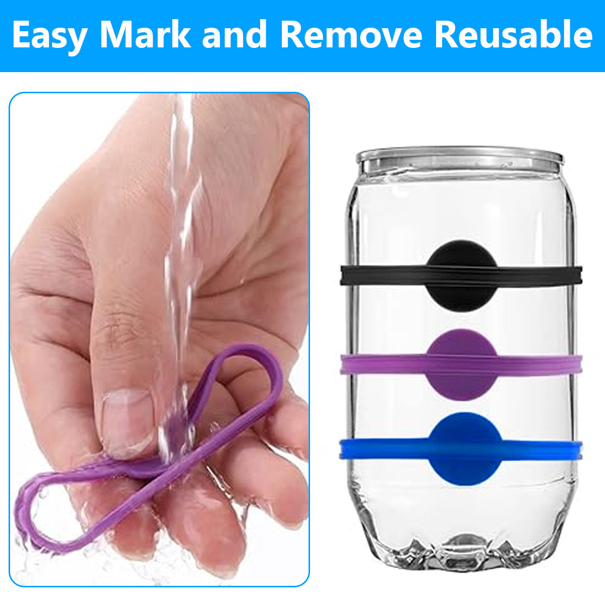 Glass Markers 60 pcs Silicone Reusable Compatible with Wine Glasses