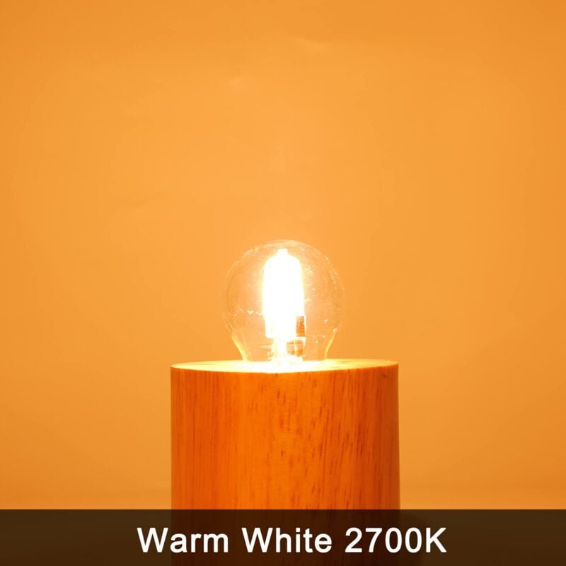 E27 Halogen Bulbs 6-Pack, 28W G45 Dimmable Warm White 2700K Golf Ball Clear Blub, Compatible with Chandeliers