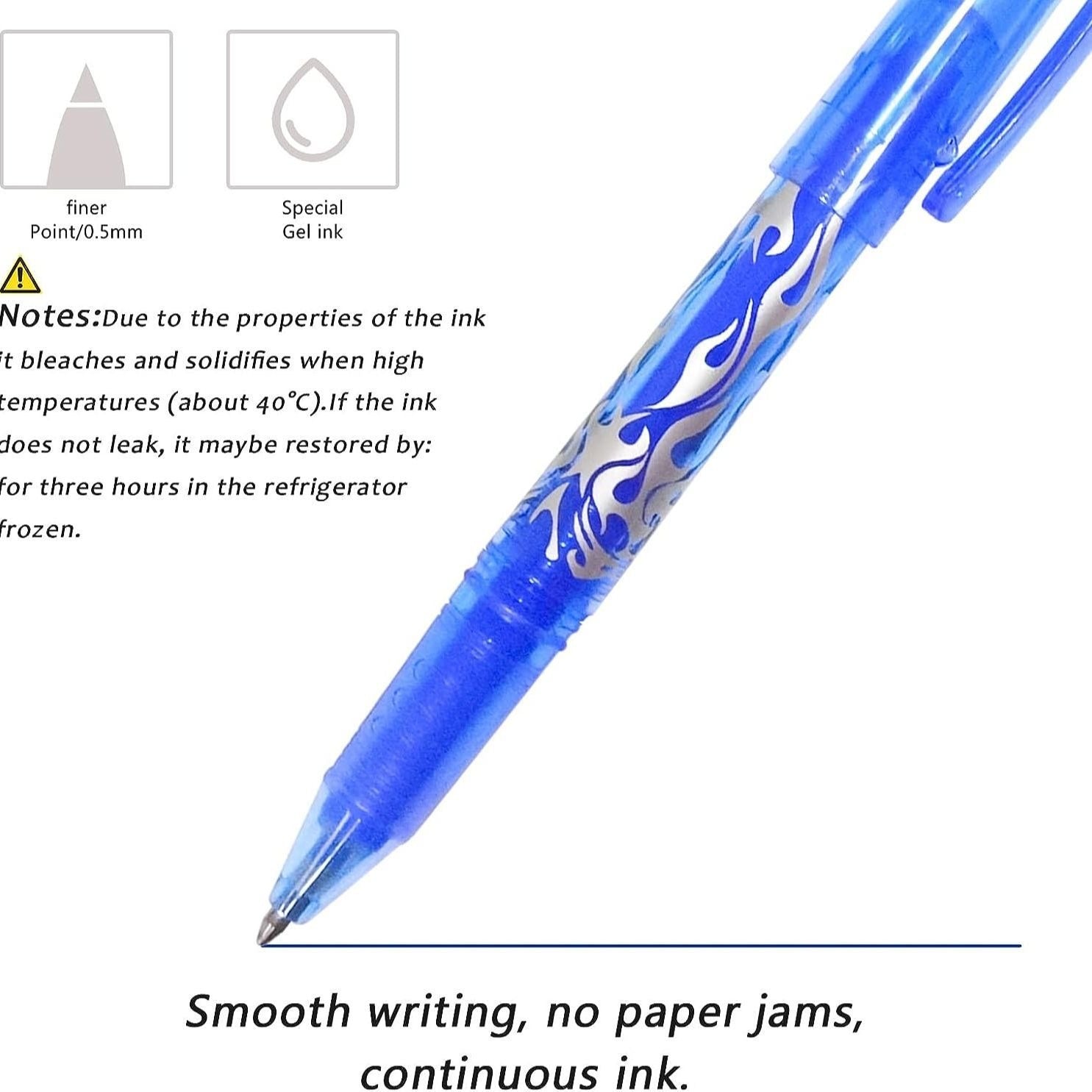 Erasable Ink Pens, Erasable Gel Ink Pens - 12-pack Multicolor multicolor