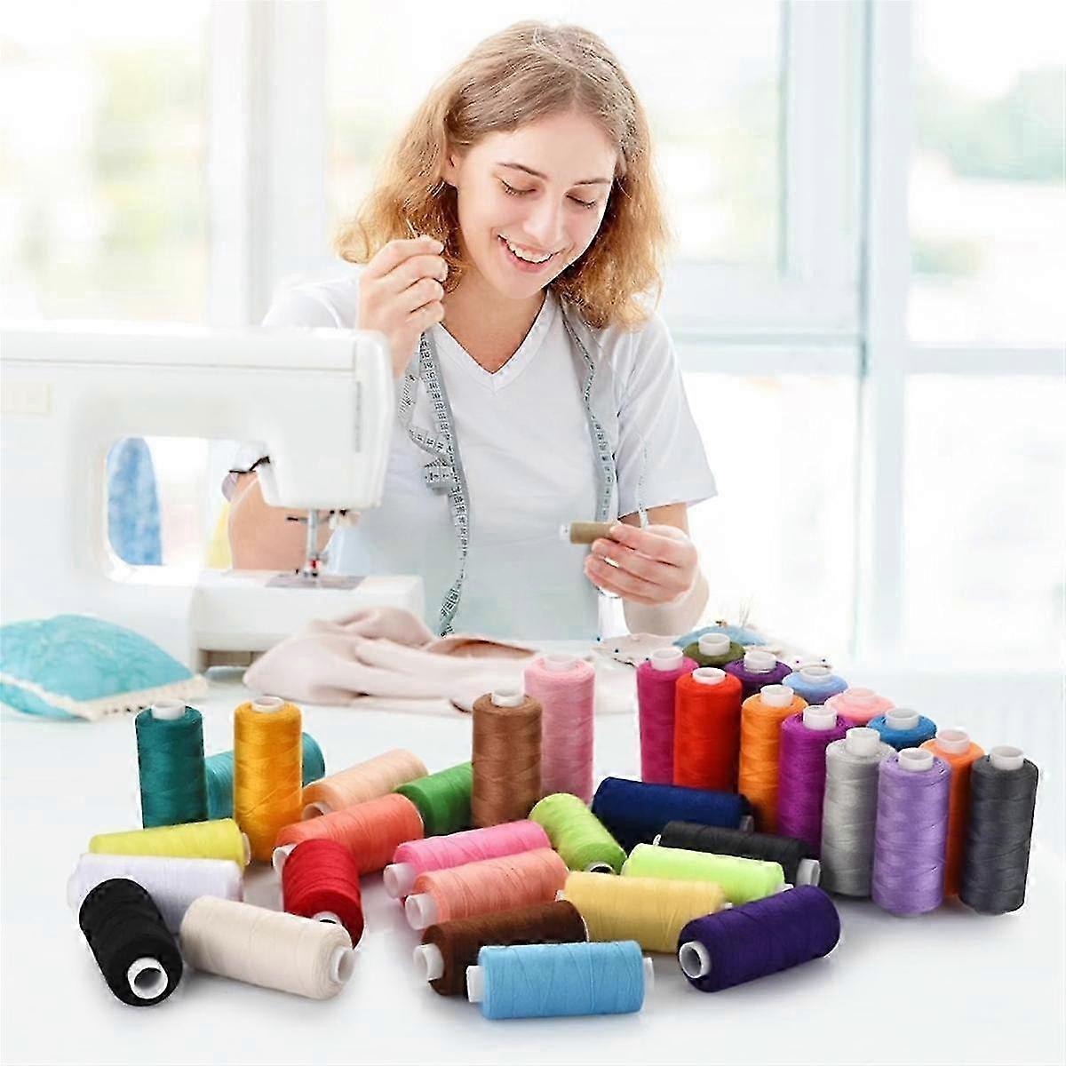 Pre-Wound Sewing Machine Thread Set 72 pcs 36 Colors with Oral-B Compatible 365 Meters Per Spool