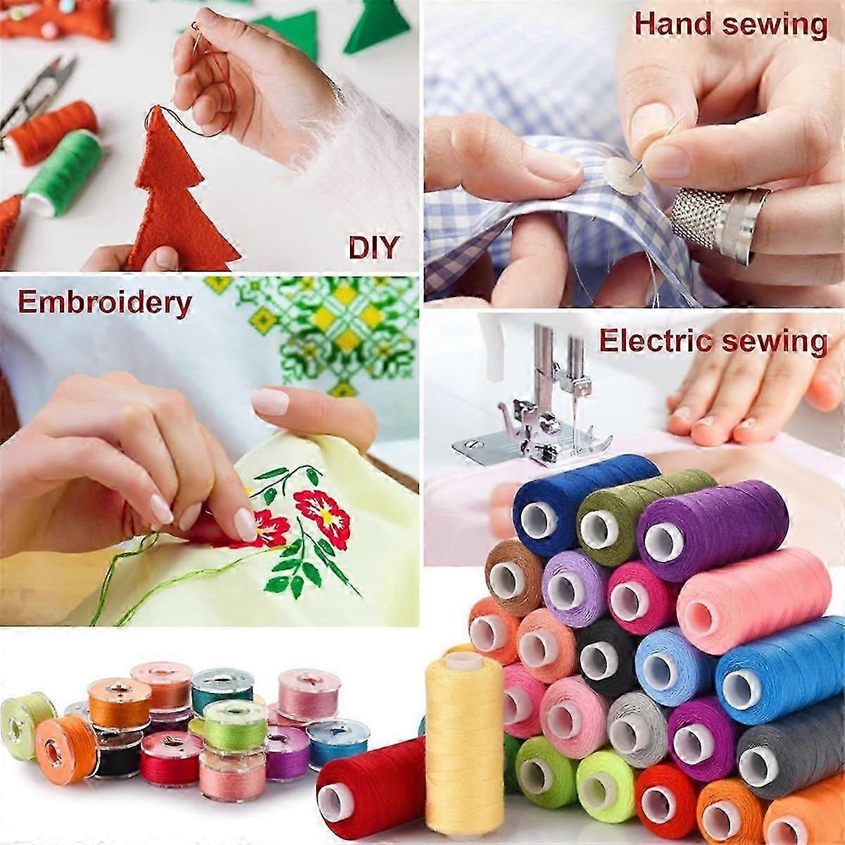 Pre-Wound Sewing Machine Thread Set 72 pcs 36 Colors with Oral-B Compatible 365 Meters Per Spool