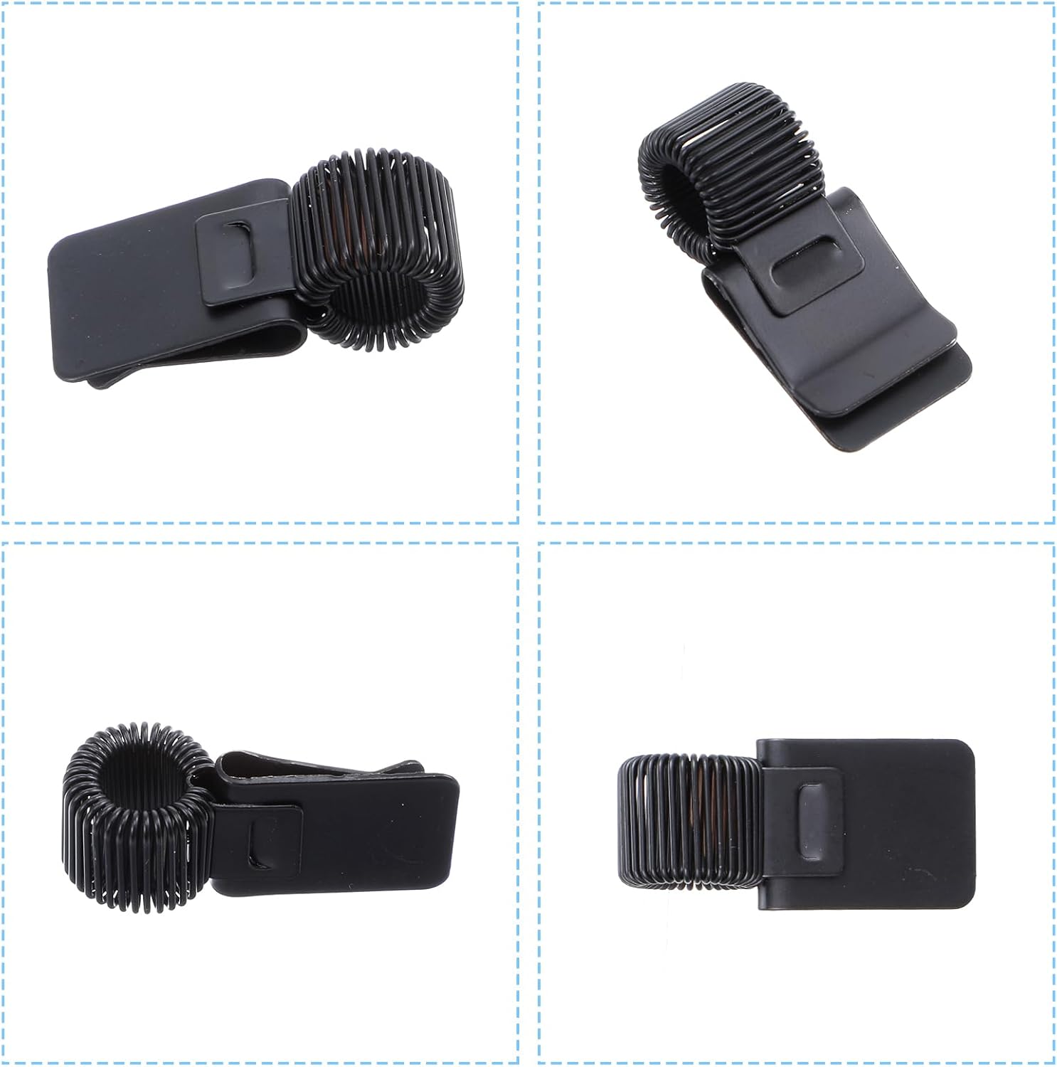 5Pcs Pen Loop Holder, Black Pen Clip Board Holders, Metal Pen Holder Clips with Adjustable Spring Loop, Pen Pencil Holder Organizer, for Notebook and Clipboard in Home, Office, Pocket
