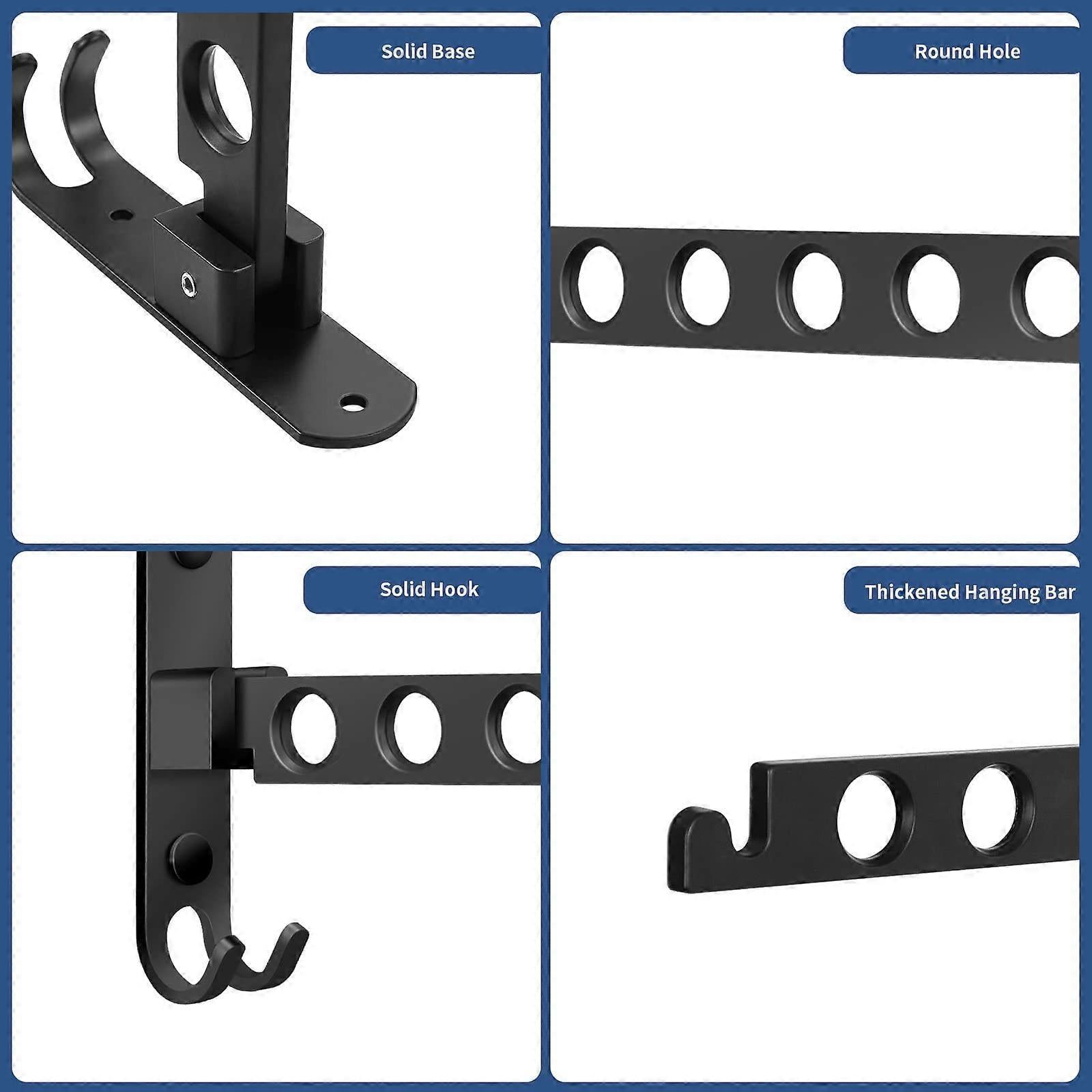 Foldable Clothes Hook Wall Mounted Rack Black 1 Pack Compatible with Braun