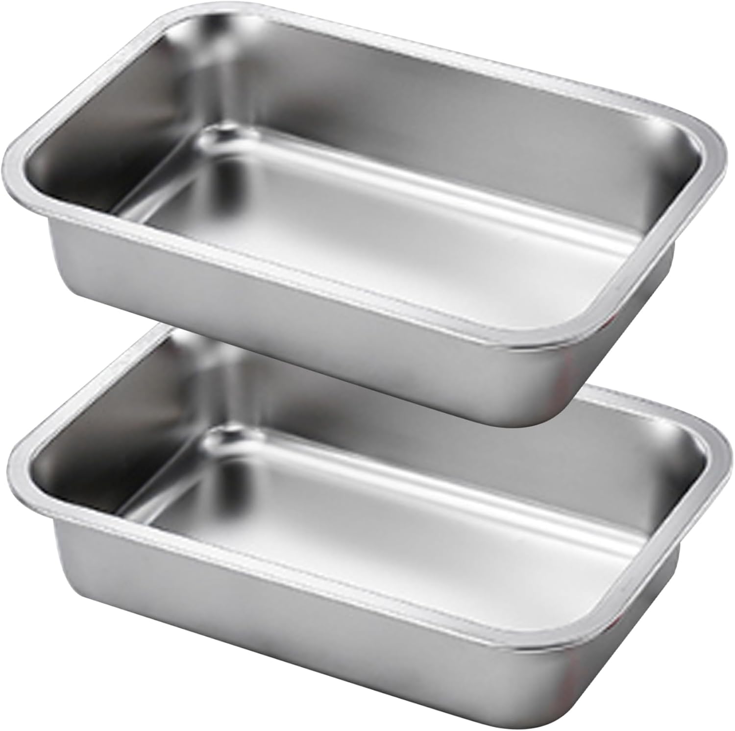 2PCS Stainless Steel Baking Pans, 9x13 Inch Rectangle Lasagna Pan, Stackable Deep Dish for Brownie, Casserole, Cookie