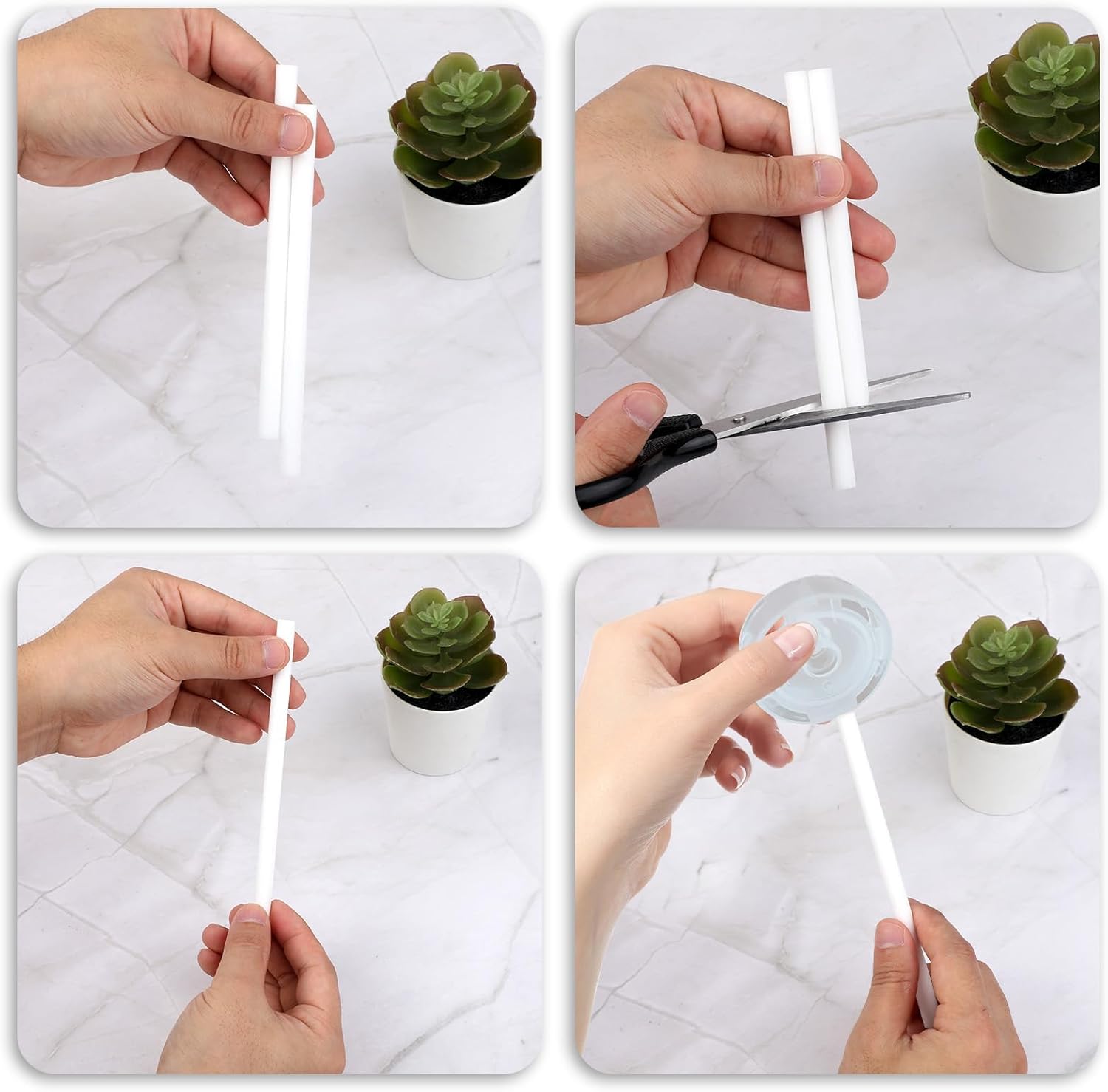 50 Pcs Humidifier Sticks Diffuser Cotton Filter Sticks Plug in Refills 5.35 X 0.3 Inch Mini Humidifier Wick Stick Replacement for Cool Mist Portable Diffuser