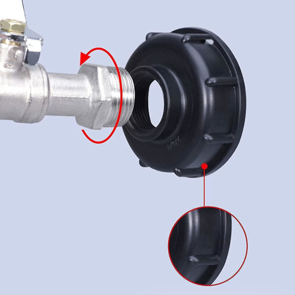 1000l tank tap with garden hose adapter, S60x6 IBC tap connection