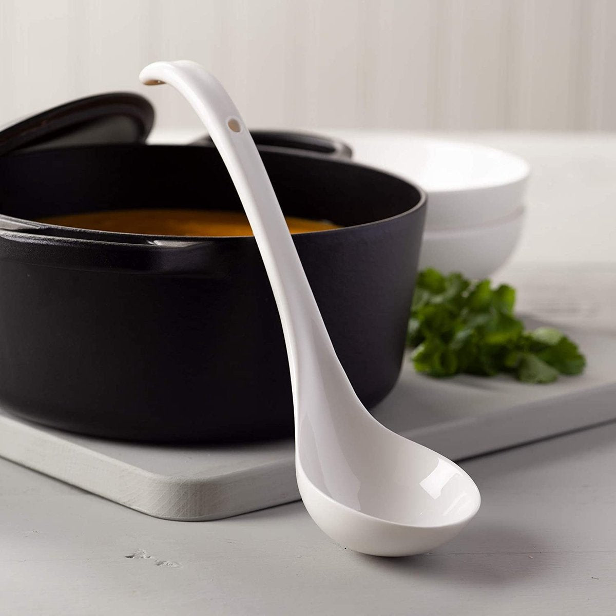 Spoon - Traditional porcelain sauce spoon - 27 cm - White