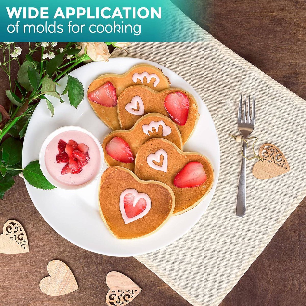 Stainless Steel Egg Baking Mold - 5 Pieces - Egg Baking Mold - Kitchen Utensils - DIY Model Egg Baking Mold - 5 Piece Creative Breakfast Set - Circle, Heart, Flower, Five-Pointed Star and Mickey Mouse Shapes