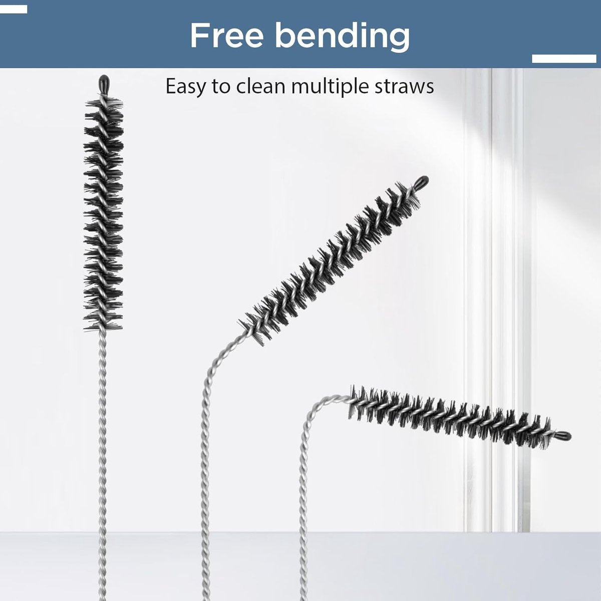 10-Piece Bottle Brush - Cleaning Brush Set - for pipes, keyboards, test tubes, kettle spouts, sinks, bottles and coffee makers