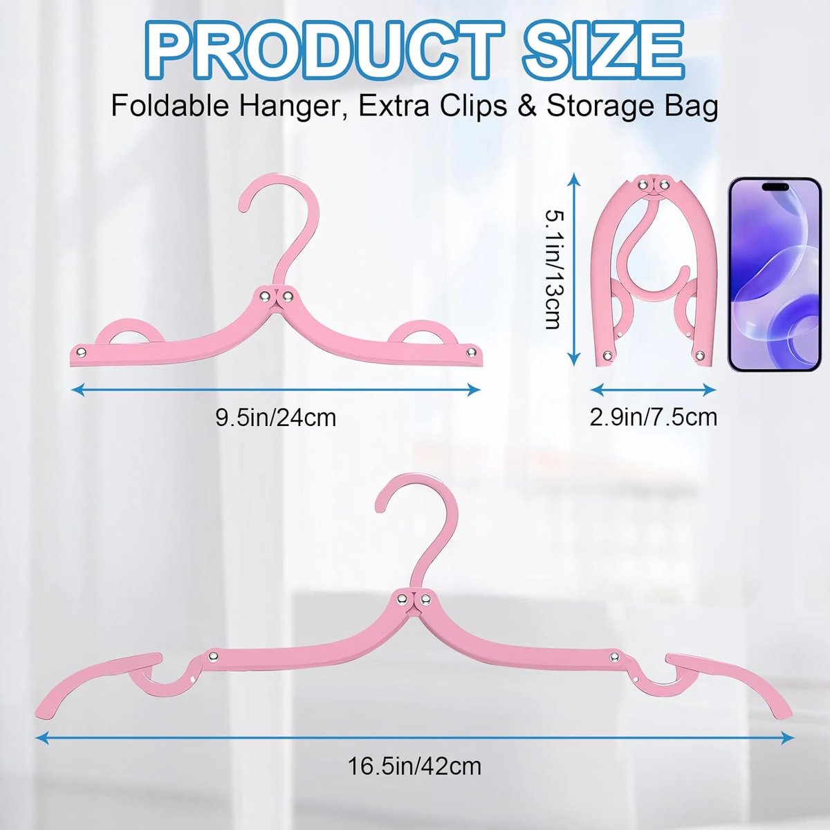 10-Piece Travel Clothes Hanger - Portable Folding Clothes Hanger - Folding Clothes Rack