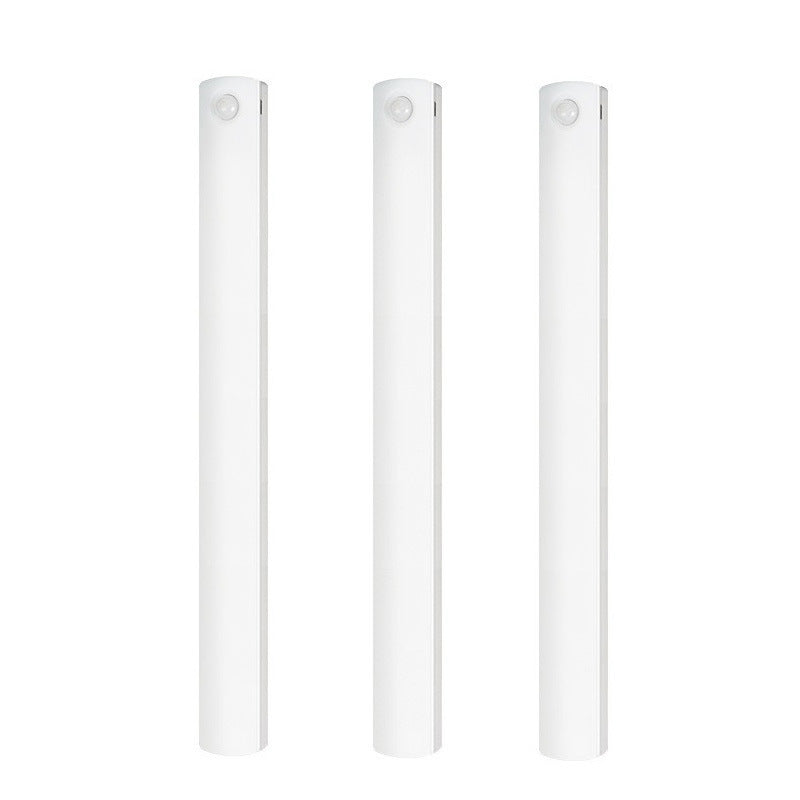 (White, 3-pack) Cabinet lighting with motion sensor, rechargeable LED wardrobe light, battery-powered wireless magnetic light
