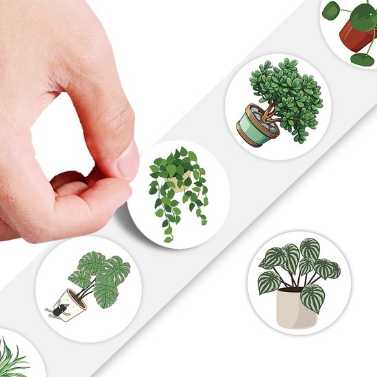 Stickers - 500 sheets - Journaling stickers - Plant stickers - 14 sheets of reusable green stickers with plant curls