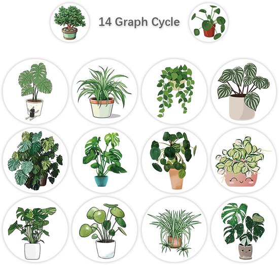 Stickers - 500 sheets - Journaling stickers - Plant stickers - 14 sheets of reusable green stickers with plant curls