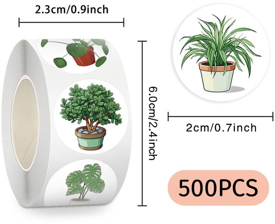 Stickers - 500 sheets - Journaling stickers - Plant stickers - 14 sheets of reusable green stickers with plant curls