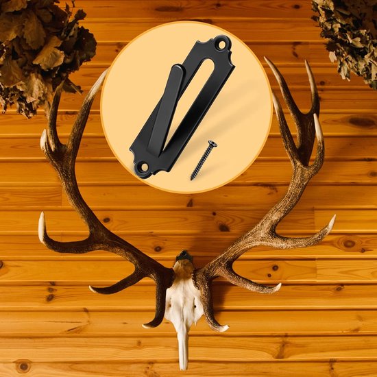 6-Piece Skull Wall Hook Set - Black Steel Hook for Decoration - Includes Mounting Kit