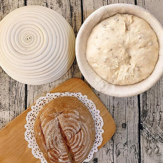 Set of 6 round proofing cloths (25 cm / 10 inch) – Fabric lining for proofing baskets – Natural woven – Ideal for sourdough and bread rising (round, without basket)