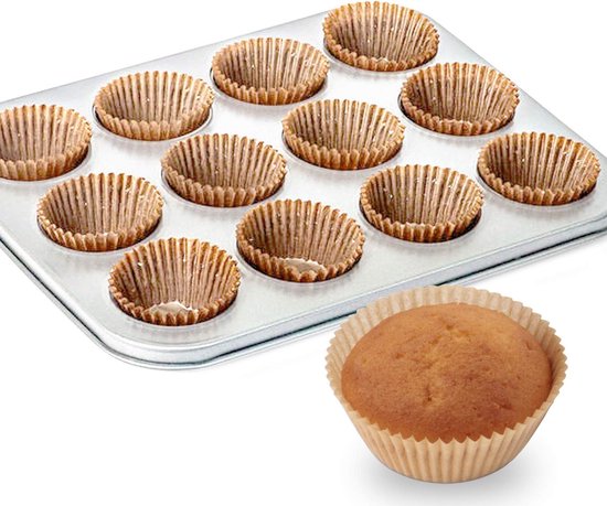 500-pack Muffin Cups - Odorless - Oil-resistant paper cupcake liners - Suitable for cupcakes, muffins and nuts
