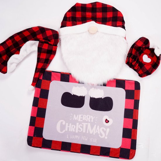 Toilet Seat Covers - Set of 4 - Christmas Toilet Seat Covers - Christmas Bathroom Accessories - Cute Christmas Dwarf Toilet Seats - Christmas Bathroom Decorations - Easy to Clean - Non-Slip Toilet Mats