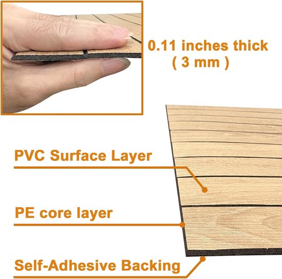Self-adhesive 3D Wall Panel - Brown Oak Look - PVC Plank 300x40 cm for Wall & Ceiling - Soundproof