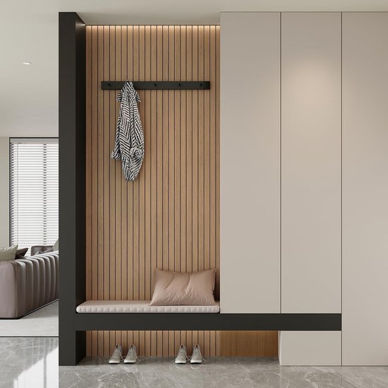 Self-adhesive 3D Wall Panel - Brown Oak Look - PVC Plank 300x40 cm for Wall & Ceiling - Soundproof