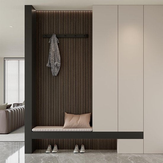 Self-adhesive 3D Wall Panel - Smoked Wood Look - PVC Plank 300x40 cm for Wall & Ceiling - Soundproof