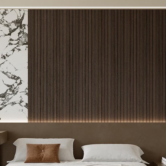 Self-adhesive 3D Wall Panel - Smoked Wood Look - PVC Plank 300x40 cm for Wall & Ceiling - Soundproof