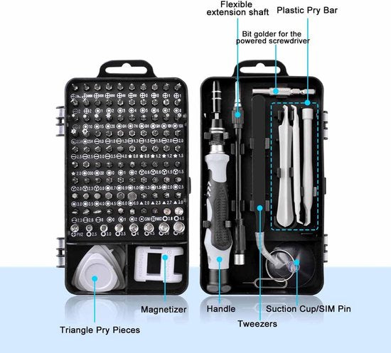 115-Piece Precision Screwdriver Set - Magnetic for Phone, Laptop & Electronics - Professional Repair Kit with Storage Case
