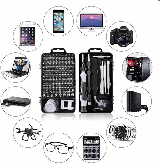 115-Piece Precision Screwdriver Set - Magnetic for Phone, Laptop & Electronics - Professional Repair Kit with Storage Case