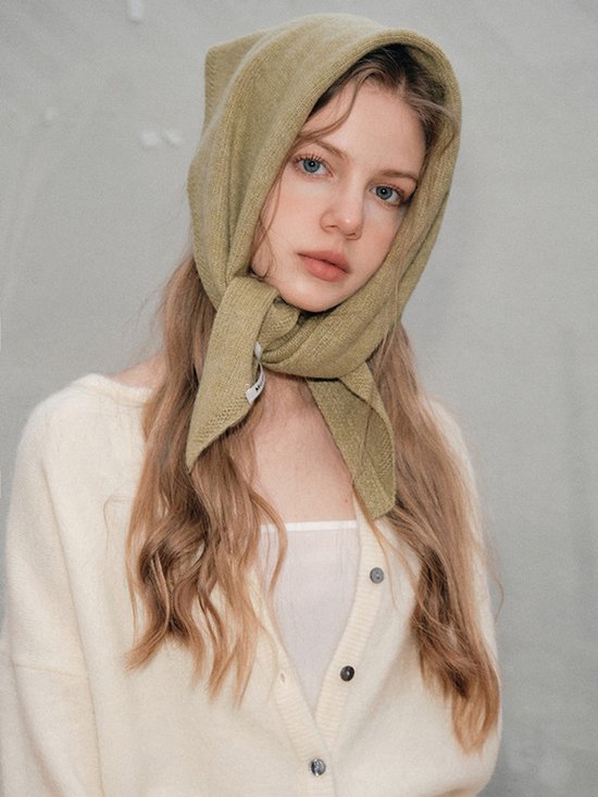 Triangular Knitted Scarf - Soft Acrylic Fabric - As a Scarf, Shawl or Blanket - In Solid Colors - Red