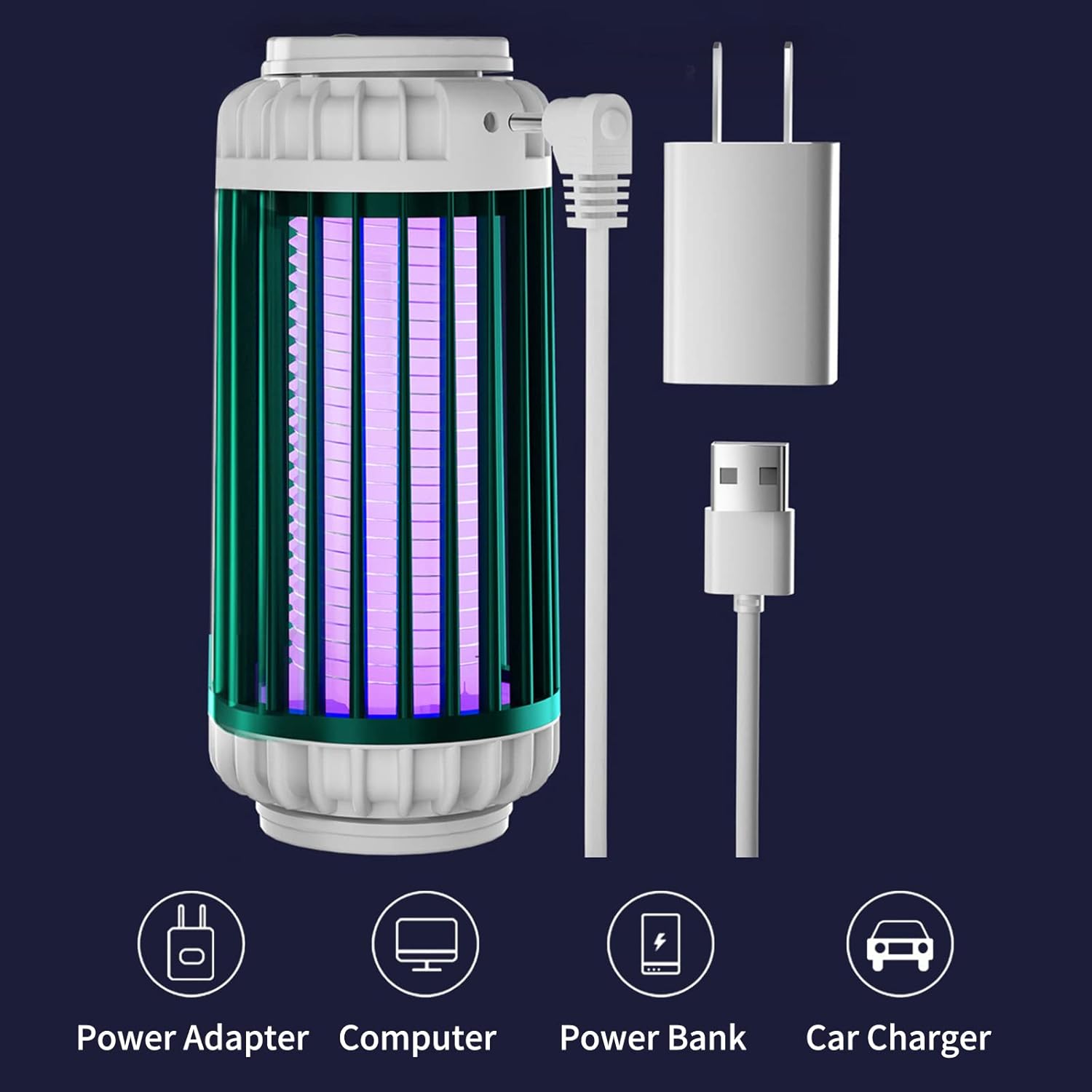 USB Mosquito Killer – Wall & Desk Lamp with Night Light Function – Electric Mosquito Lamp for Home, Bedroom, Outdoors and Camping