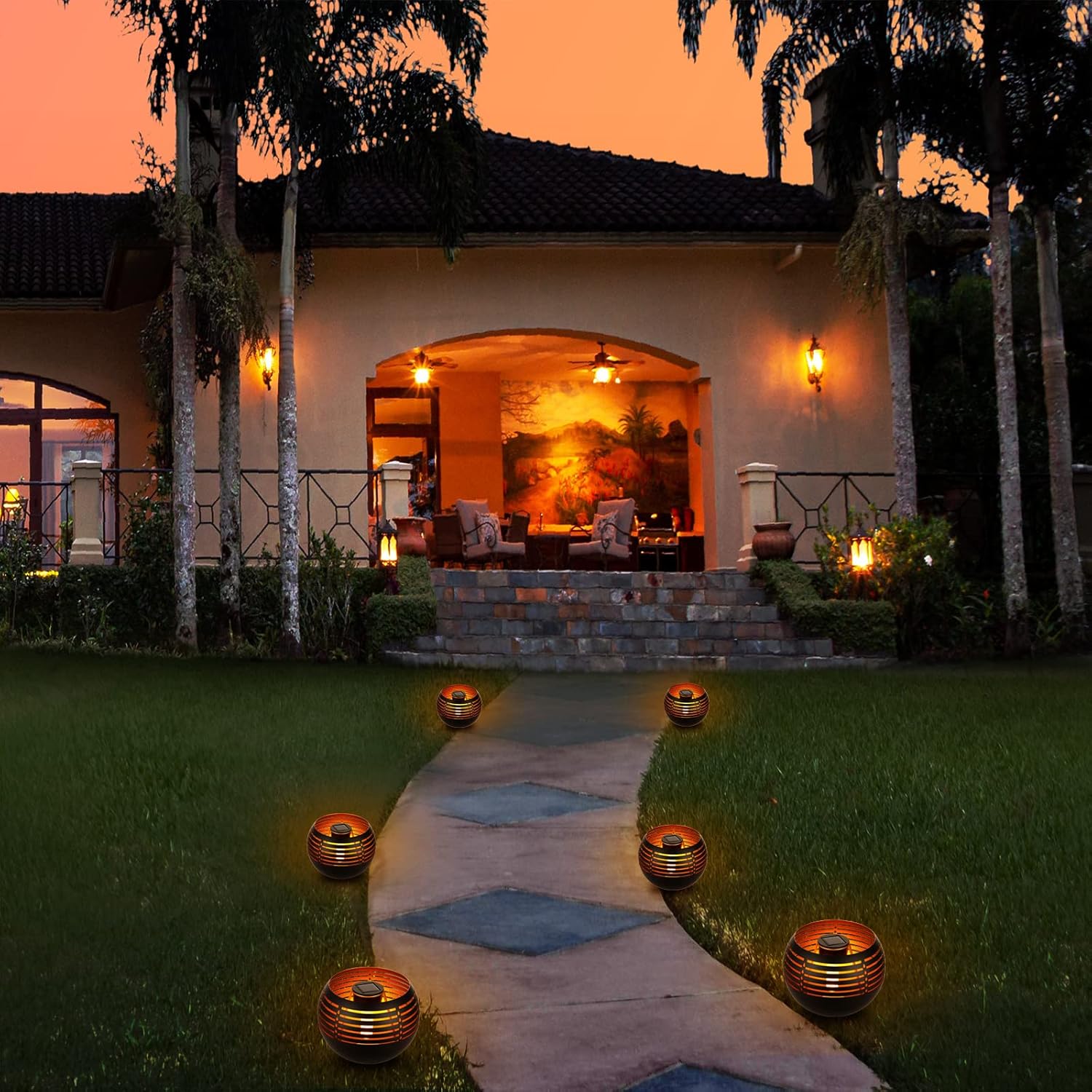 Solar Lantern LED Outdoor Garden Hanging Light Waterproof Patio Decor