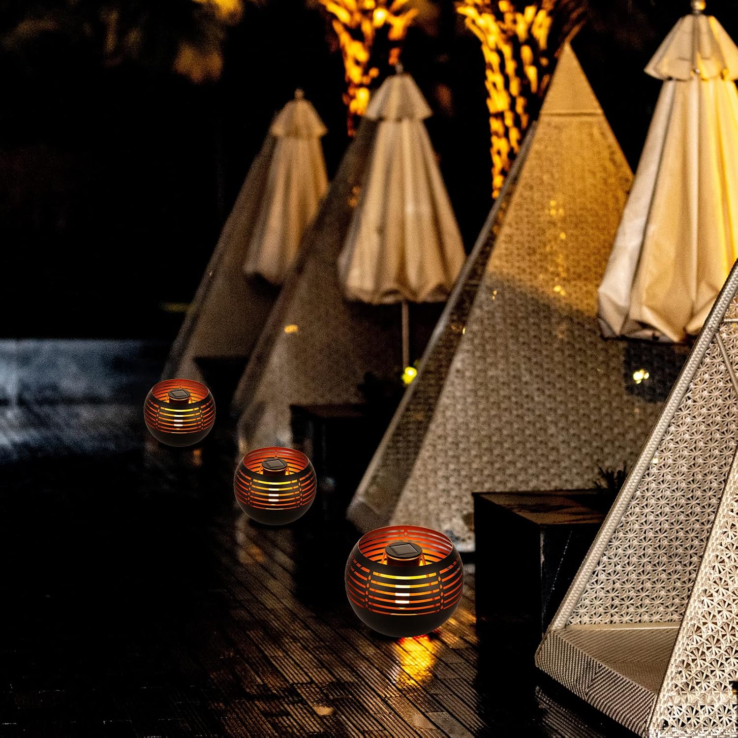 Solar Lantern LED Outdoor Garden Hanging Light Waterproof Patio Decor