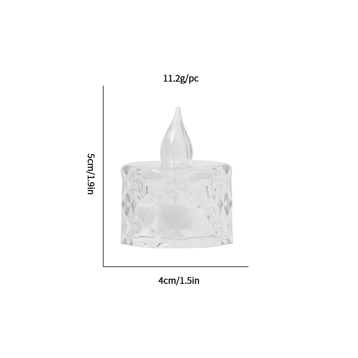 LED Flameless Tea Light Candles with Clear Crystal Design for Wedding, Birthday, Proposal and Table Decoration, Warm White