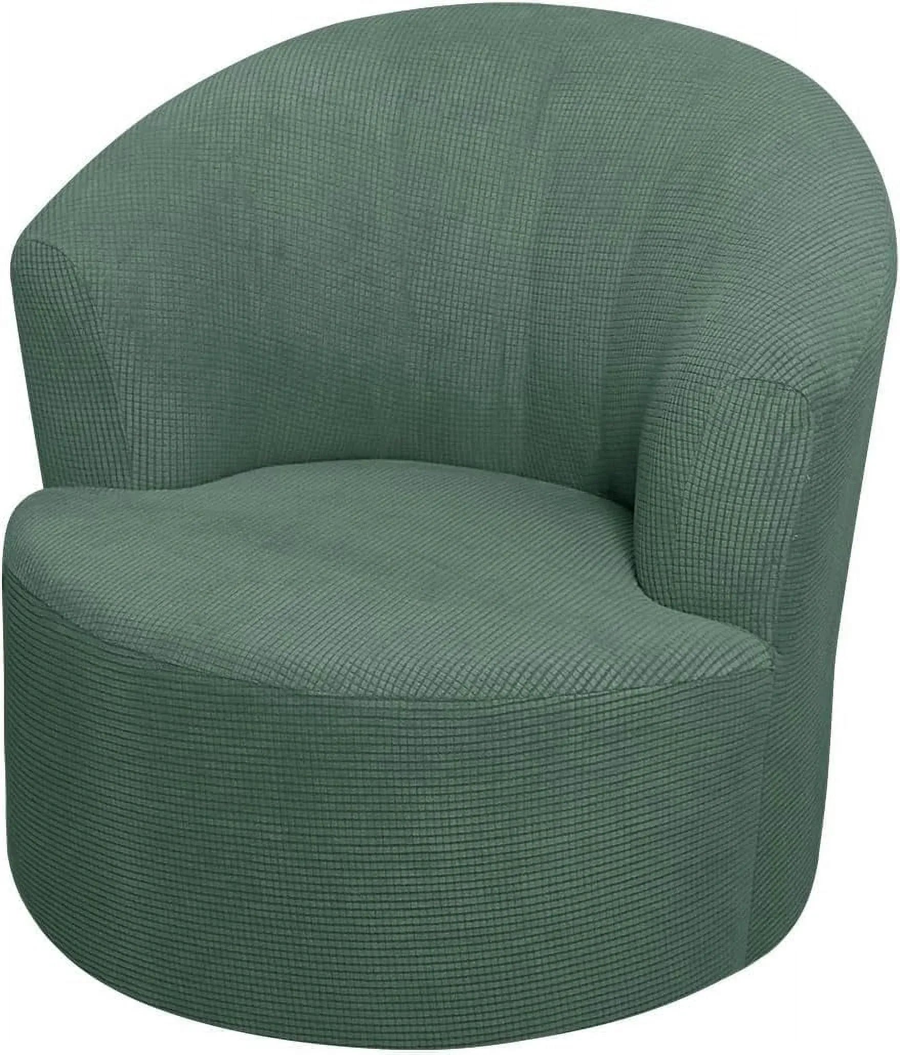 2 Pack Swivel Barrel Chair Slipcover Stretch Soft Washable Furniture Protector for Round Club Accent Chairs Living Room Green