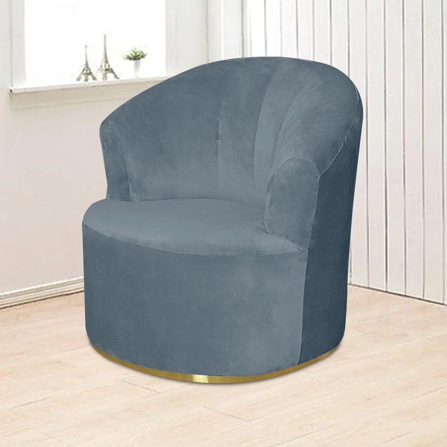 2 Pack Swivel Barrel Chair Slipcover, Stretch Soft Washable Furniture Protector for Round Club Chairs Living Room, Dark Gray
