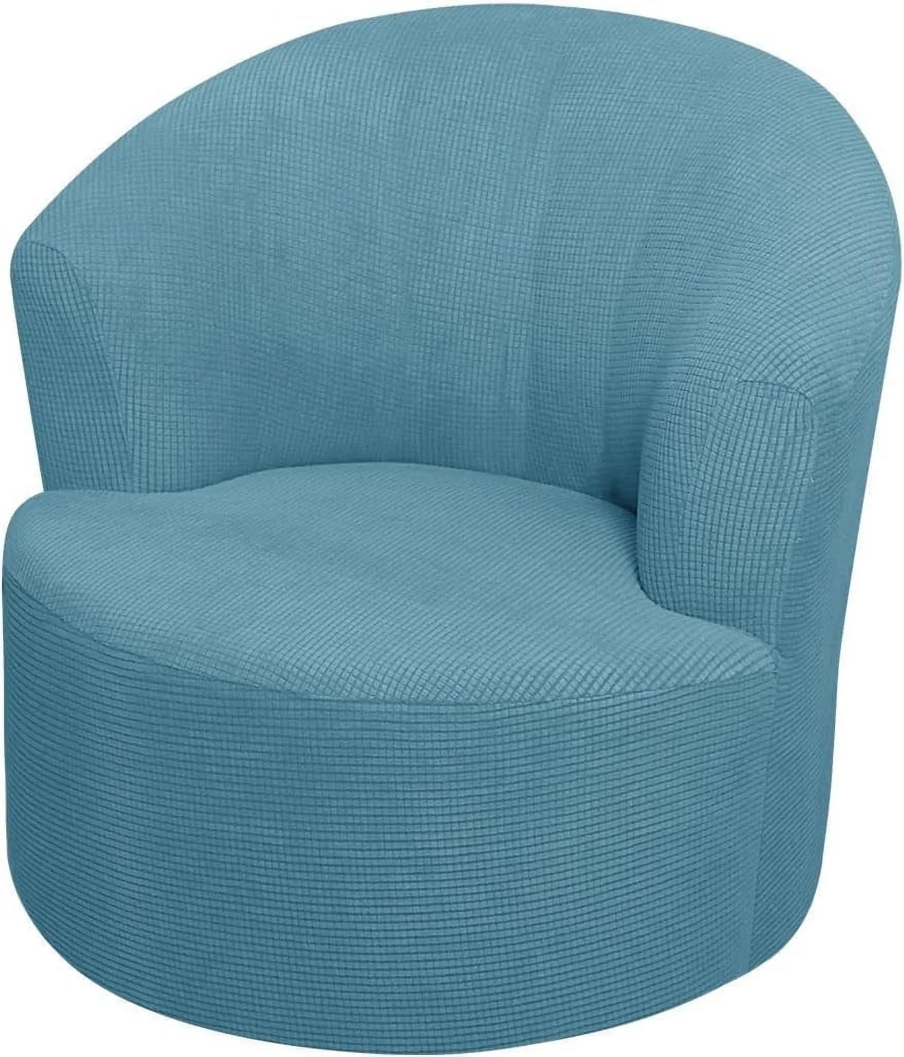 1 Pack Swivel Barrel Chair Slipcover Stretch Soft Washable Furniture Protector for Round Club Accent Chairs Living Room Blue