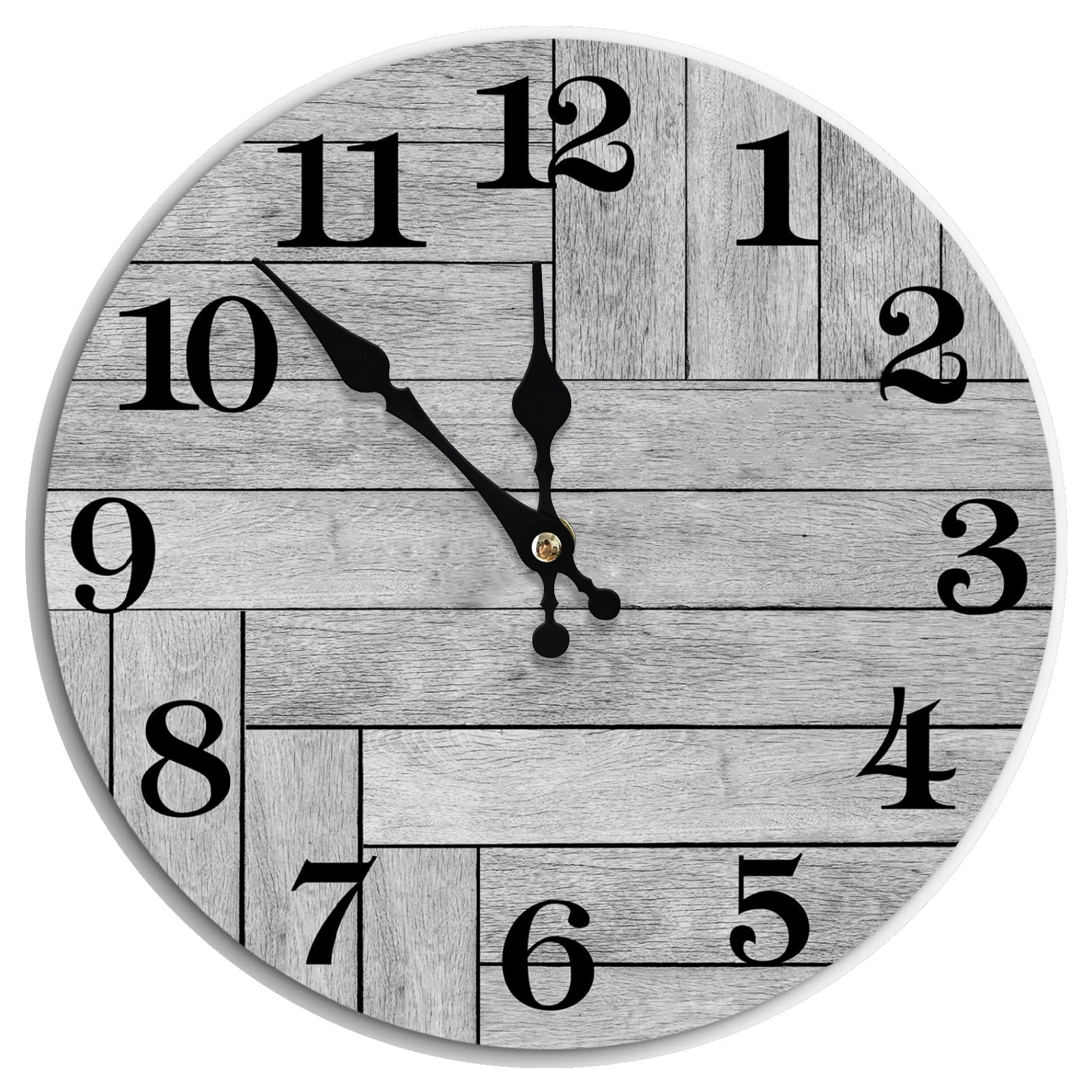 Wall Clock, Gray Silent Wall Clocks Battery Operated Non Ticking, Vintage Rustic Coutry Style Clock Decorative for Kitchen, Bathroom, Living Room, Bedroom(10 In) 5-Gray Vintage
