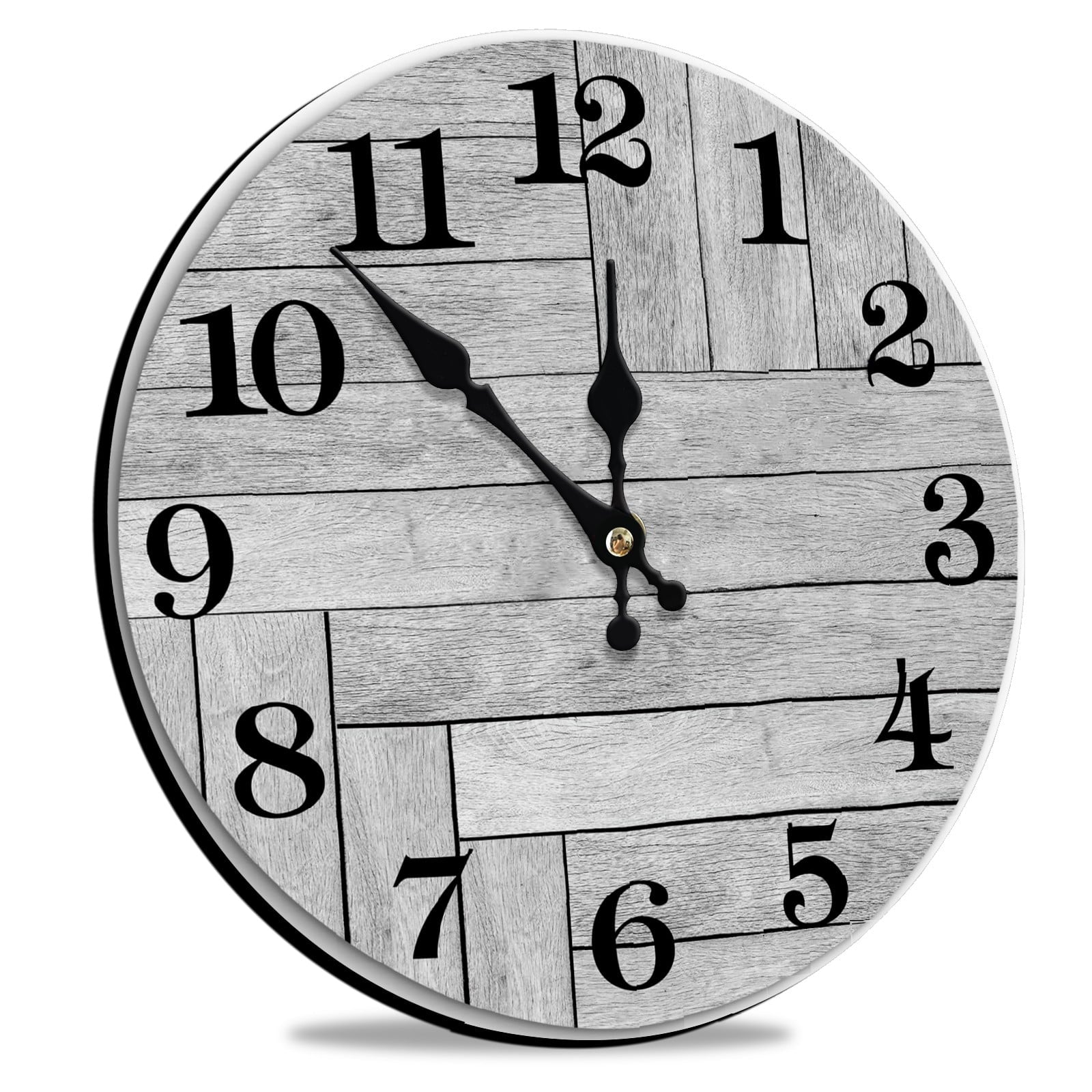 Wall Clock, Gray Silent Wall Clocks Battery Operated Non Ticking, Vintage Rustic Coutry Style Clock Decorative for Kitchen, Bathroom, Living Room, Bedroom(10 In) 5-Gray Vintage