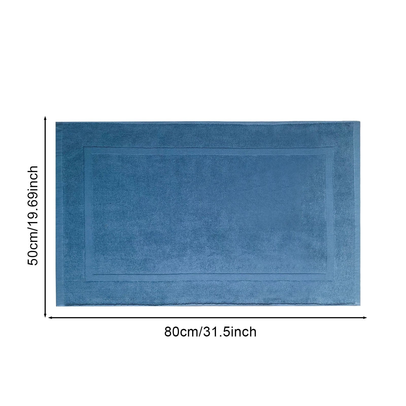 2PCS White Cotton Classic Rug Bath Mats Absorbent Cotton Hotel Spa Shower Bathtub Mats [Not A Bathroom Rug] Machine Washable Shower Bathroom Floor Towel C