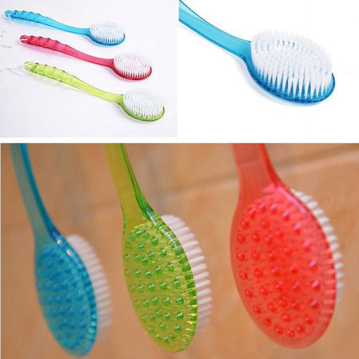 Warkul Long Handled Bath Shower Back Brush Body Scrubber Massager Skin Cleaning Tool Brush 2023 New Blue