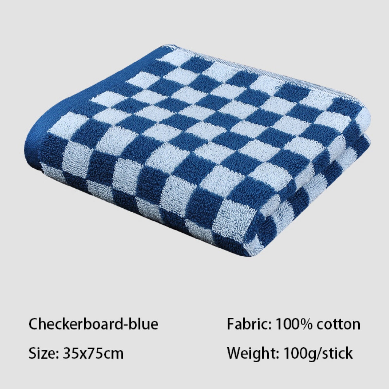 Checkered Bath Towels for Bathroom, Shower Towels 30" x 14", Super Soft and Quick Dry, Colorful Towel for Summer Beach Pool Green Blue