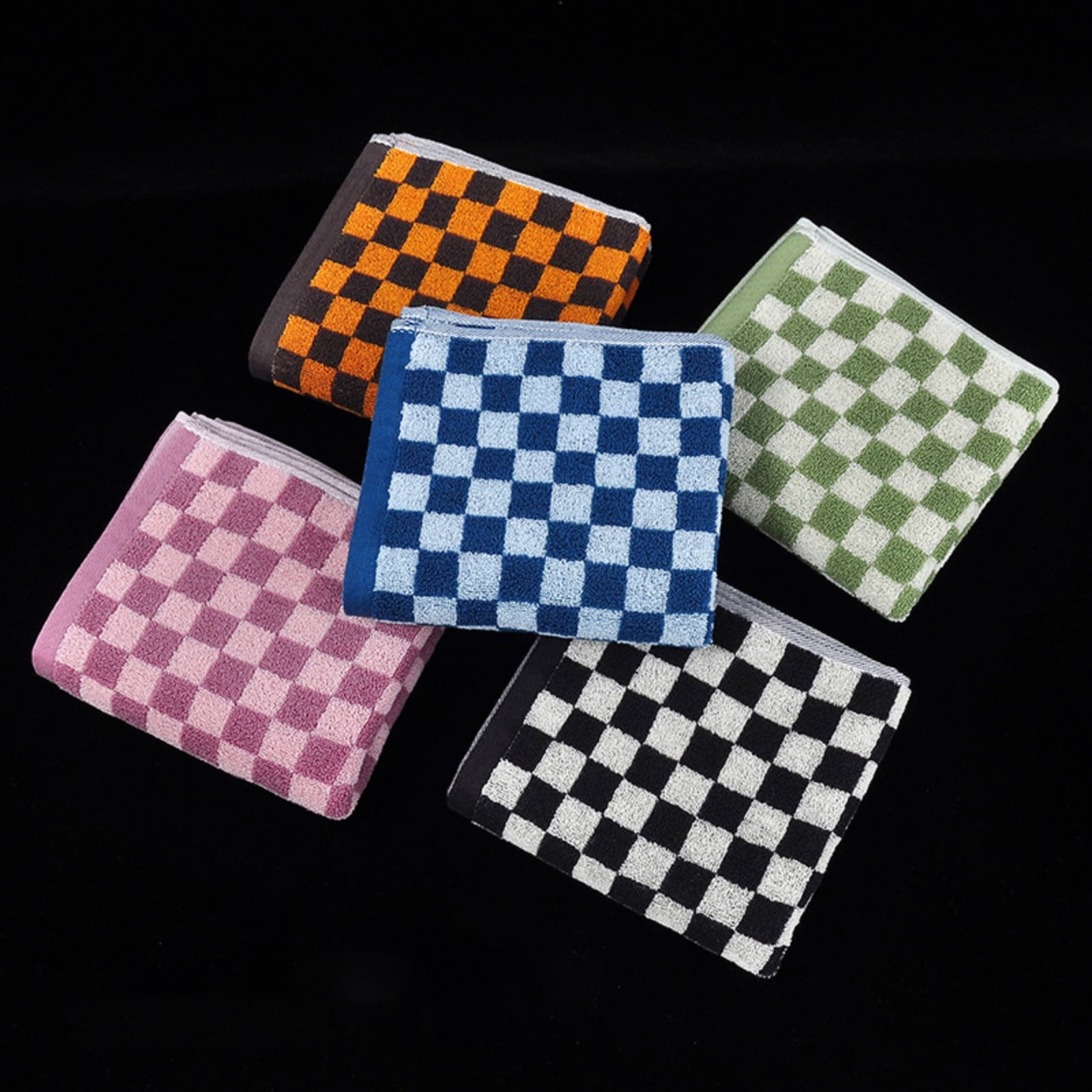 Checkered Bath Towels for Bathroom, Shower Towels 30" x 14", Super Soft and Quick Dry, Colorful Towel for Summer Beach Pool Green Red
