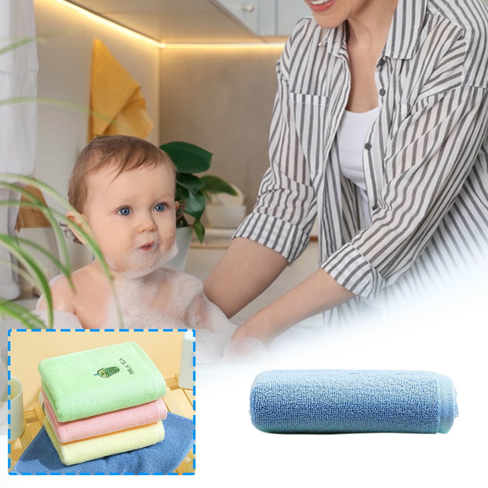 Clearance Under $1 Boovnll Hand Towels, 10x20" Super Soft & Absorbent Solid Color Quick Dry Microfiber Cotton Towels, Thicken Hand Towels for Bathroom, Kitchen, Hotel, Pool, Daily Use, Towels B