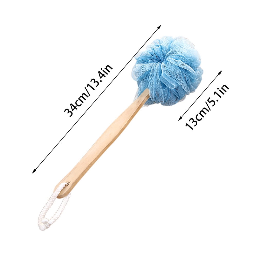 PALIFEUR Back Scrubber for Shower, Soft Loofah with Handle, Fluffyies Loofah on a Stick, Exfoliating Shower Sponge with Handle, Bath Brush, Shower Sponge Loofah Back Scrubber Blue