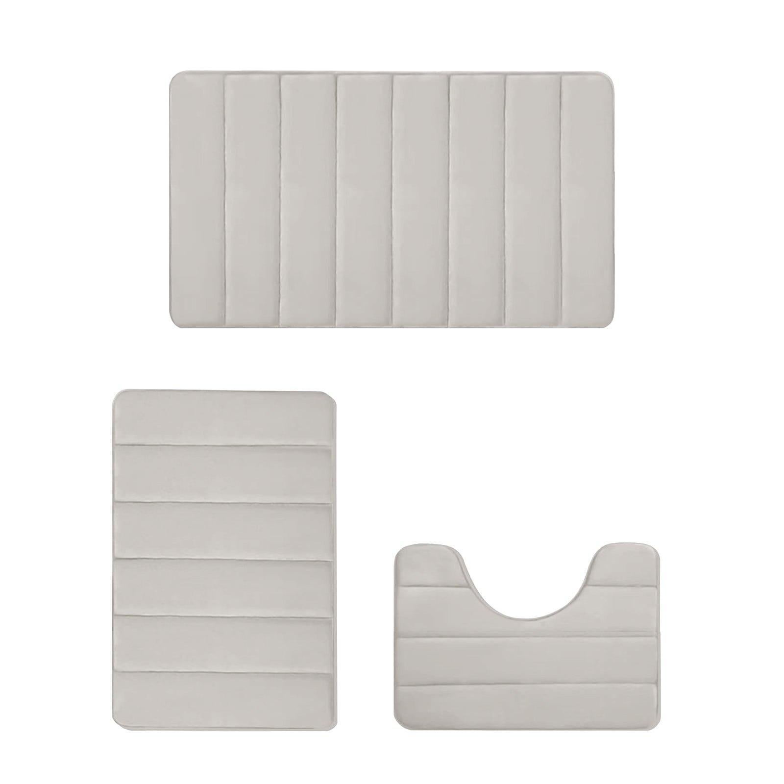 PALIFEUR Memory Foam Toilet Rug, Non-Slip Bathroom Rugs, Toilet Rugs U Shaped Washable, Commode Contour Rug, Soft Comfortable Super Water Absorption #3_Beige