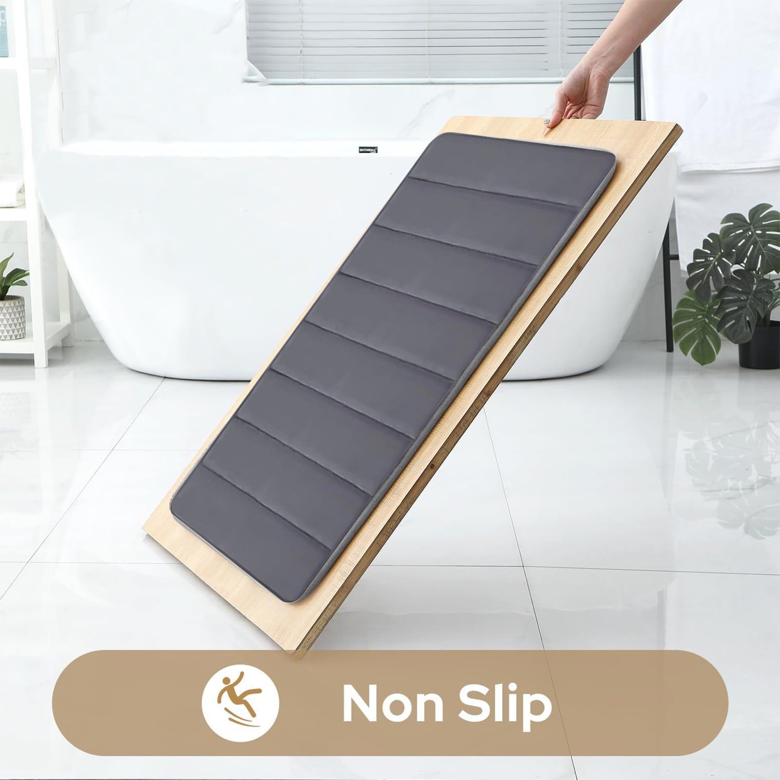 PALIFEUR Memory Foam Toilet Rug, Non-Slip Bathroom Rugs, Toilet Rugs U Shaped Washable, Commode Contour Rug, Soft Comfortable Super Water Absorption #3_Dark Gray