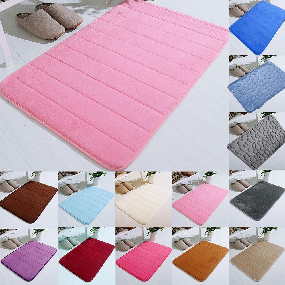 Dmlowu Bathroom Rugs - Ultra Absorbent Non-Slip Floor Bath Mat, Super Soft Shower Mat for Bath Tub, Machine Washable 16x24" (Brown) #B-Pink